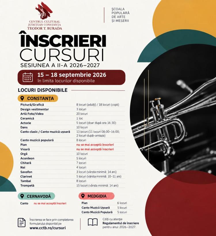 A doua sesiune de inscrieri la cursuri!