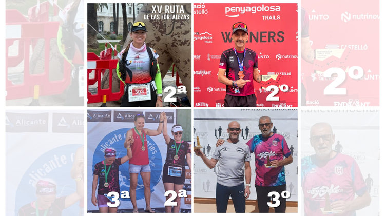 Podiums ilicitanos en el trail y la ruta: Albaladejo, Mayer, Fernández, Cutillas y Macía suben a los cajones