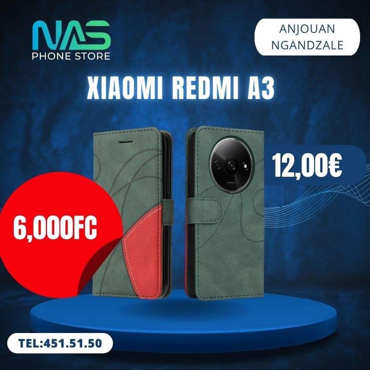  Coque Xiaomi Redmi A3 magnétique portefeuille - 6000fc