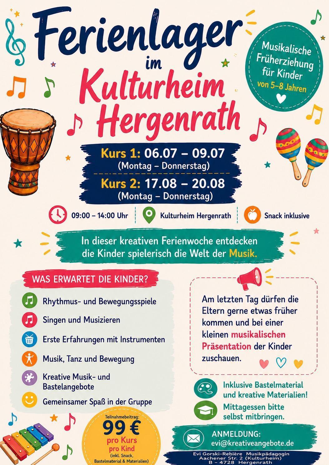 Ferienatelier Musikalische Früherziehung 