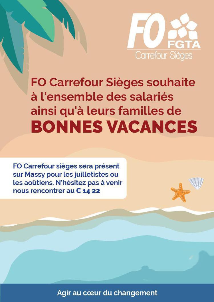 Affiche Carrefour sièges bonnes vacances