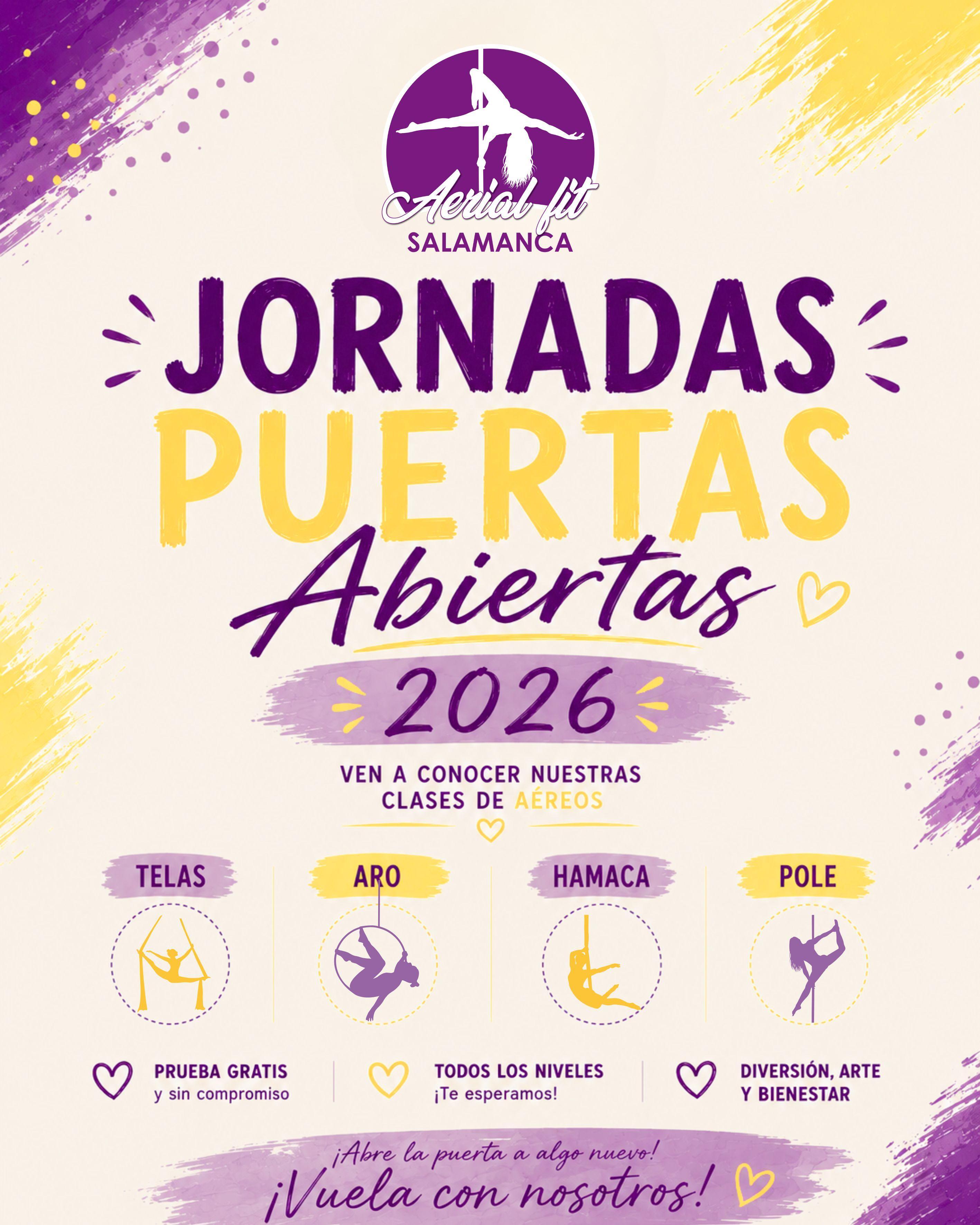 💜💛 ¡Vuelven las Jornadas de Puertas Abiertas de Aerial Fit Salamanca! 💜💛