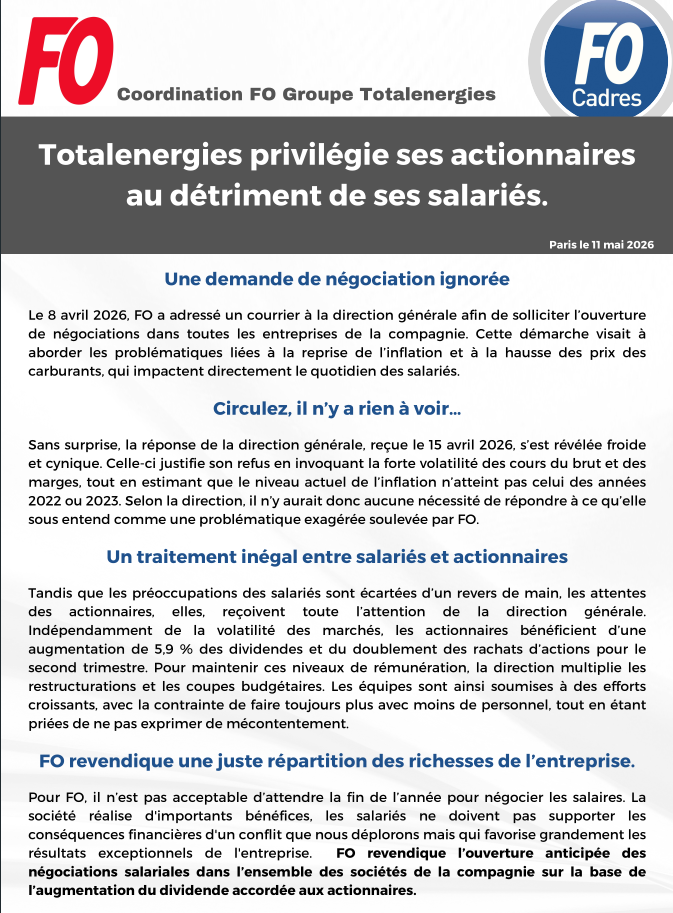 Coordination FO Groupe Totalenergies