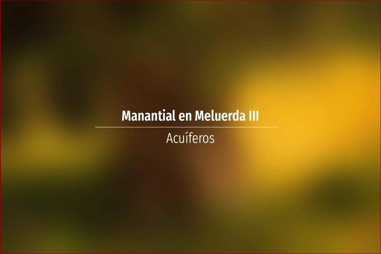 Manantial en Meluerda III