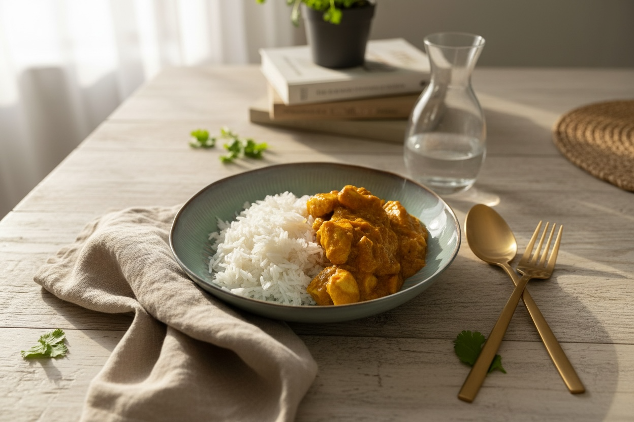 Creamy Chicken Korma with Basmati Rice 