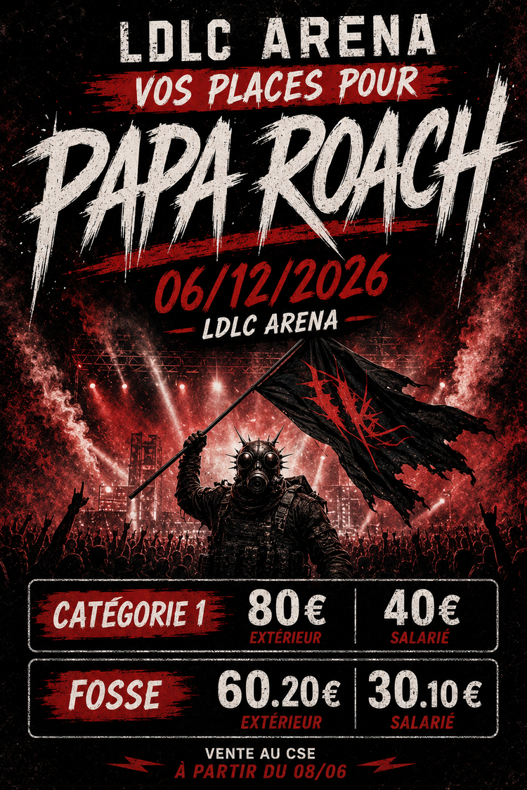 Papa Roach le 6 décembre 2026 à la LDLC à 19h
