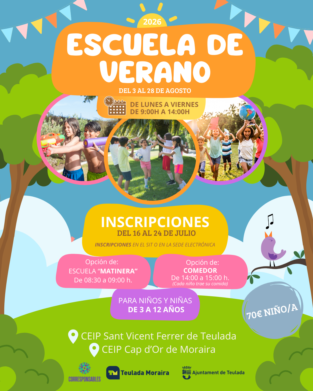 Teulada abre las inscripciones para la Escuela de Verano del mes de agosto