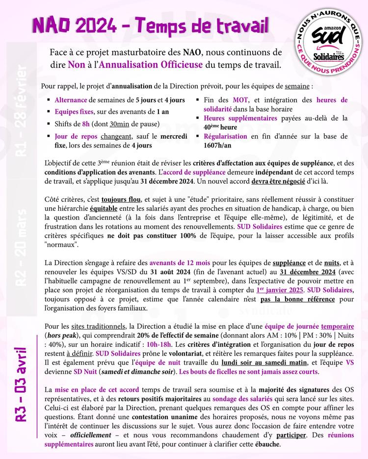SUD-AMAZON LIL1 // NAO 2024 Non à l'Annualisation Officieuse