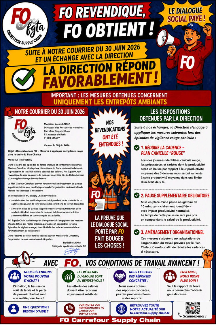 FO obtient pour la canicule 