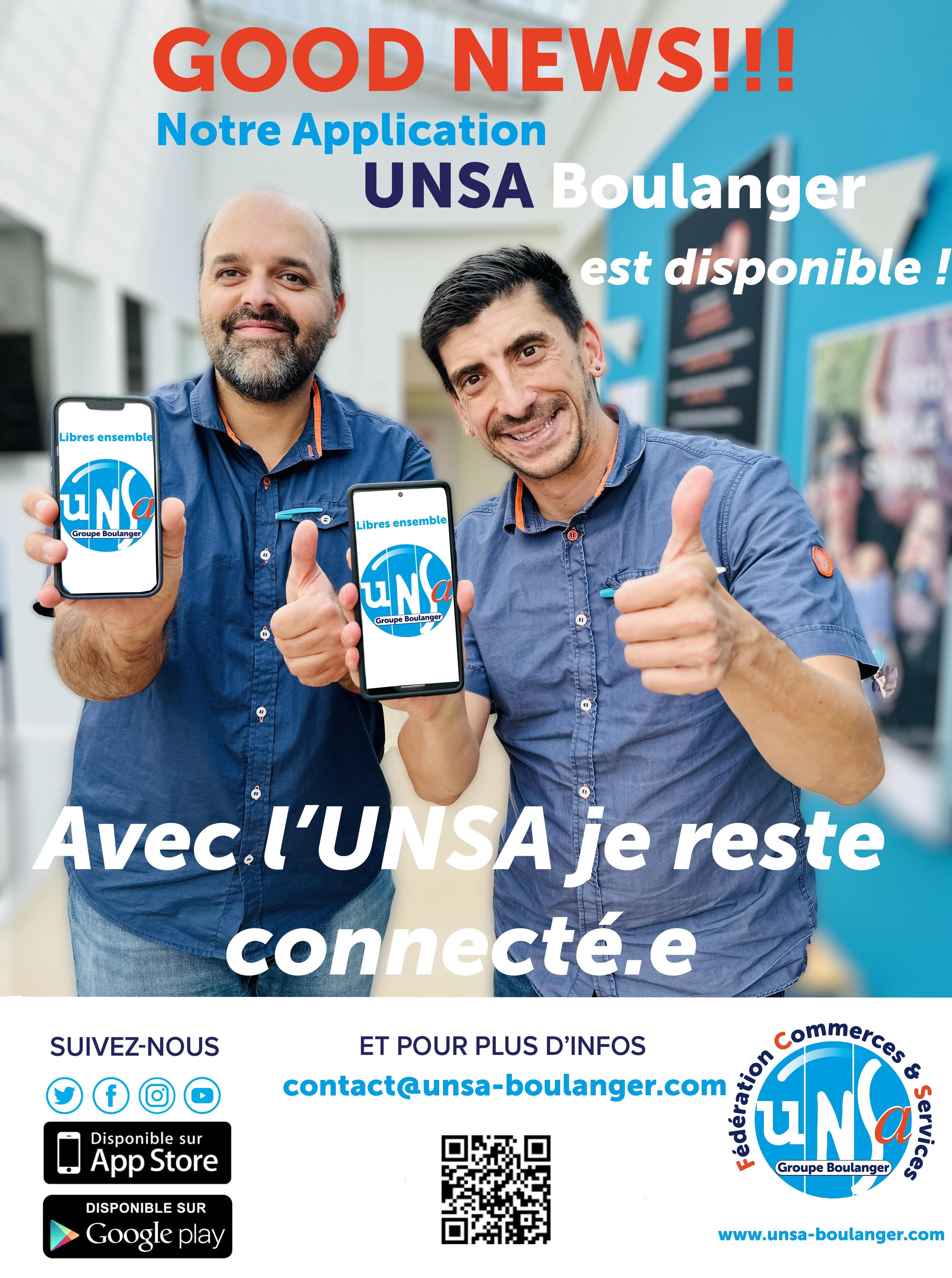 Notre application UNSA Boulanger est disponible