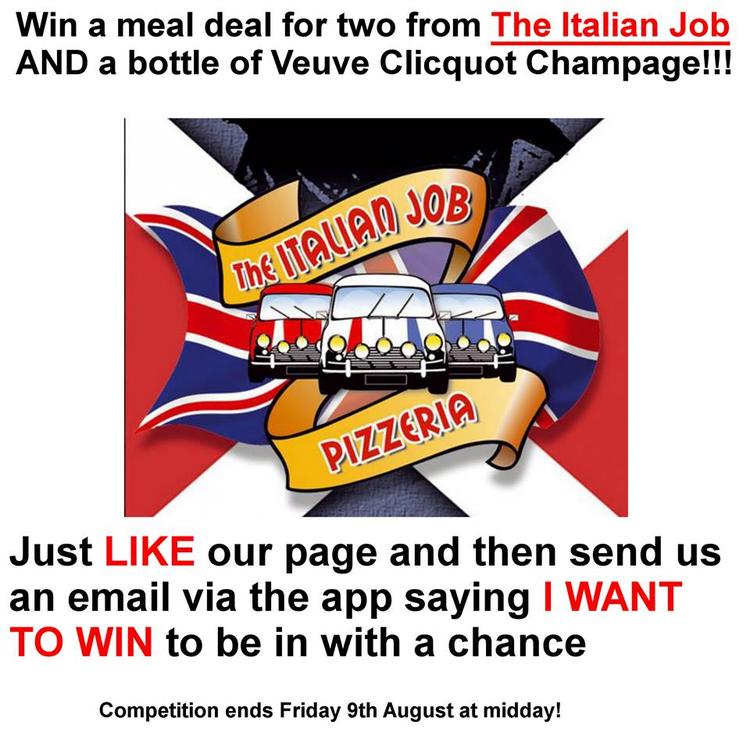 Win a meal deal for 2 & a bottle of bubbly!