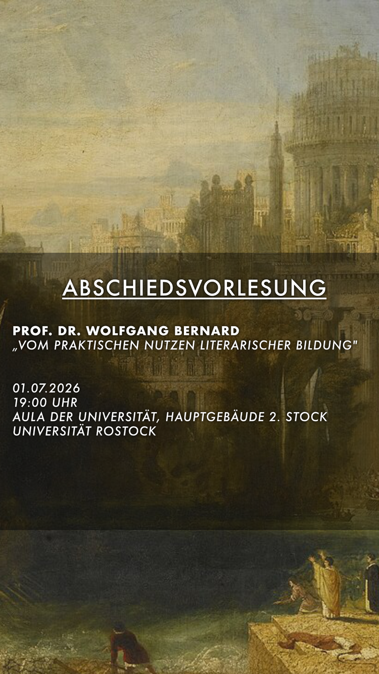 Abschiedsvorlesung von Prof. Dr. Wolfgang Bernard: Vom praktischen Nutzen literarischer Bildung