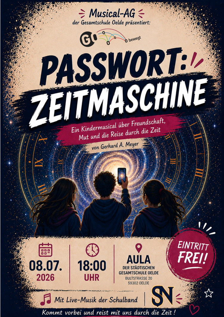 Aufführung des Musicals „Passwort: Zeitmaschine“ an der Gesamtschule