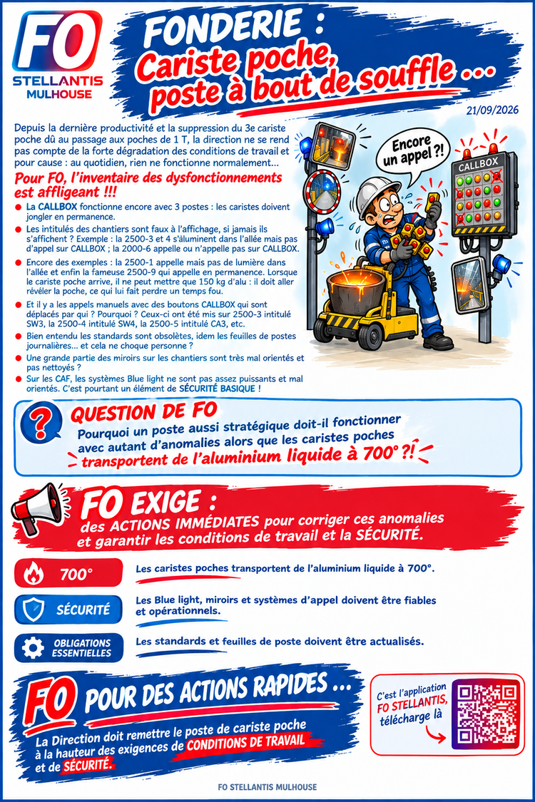MU: FONDERIE - CARISTE POCHE, POSTE A BOUT DE SOUFFLE...