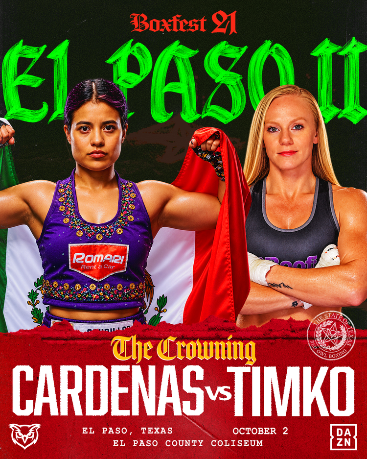RED OWL BOXING ANNOUNCES  FIRST-EVER WOMEN’S CHAMPIONSHIP FIGHT  IN EL PASO, TEXAS ON FRIDAY, OCTOBER 2