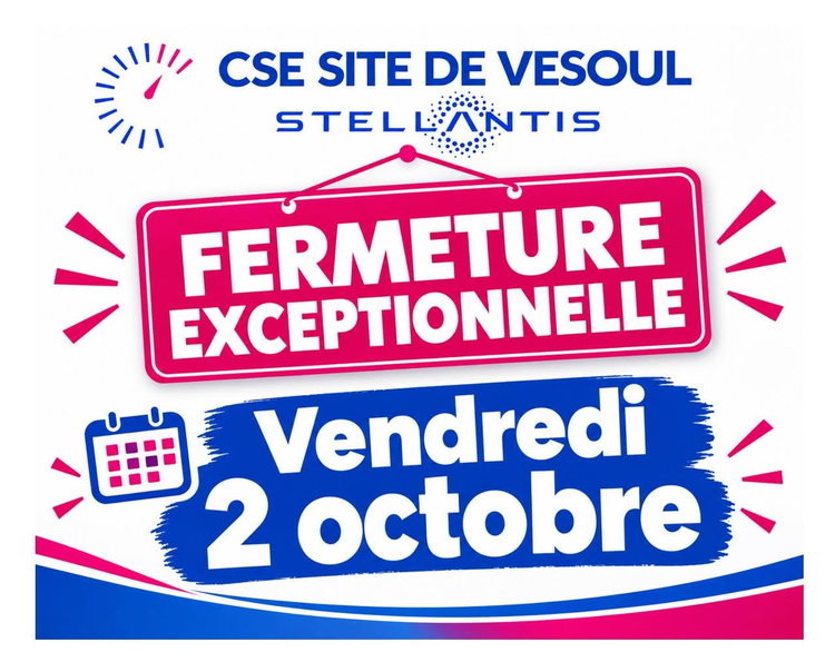 Fermeture exceptionnelle du CSE vendredi 2 octobre