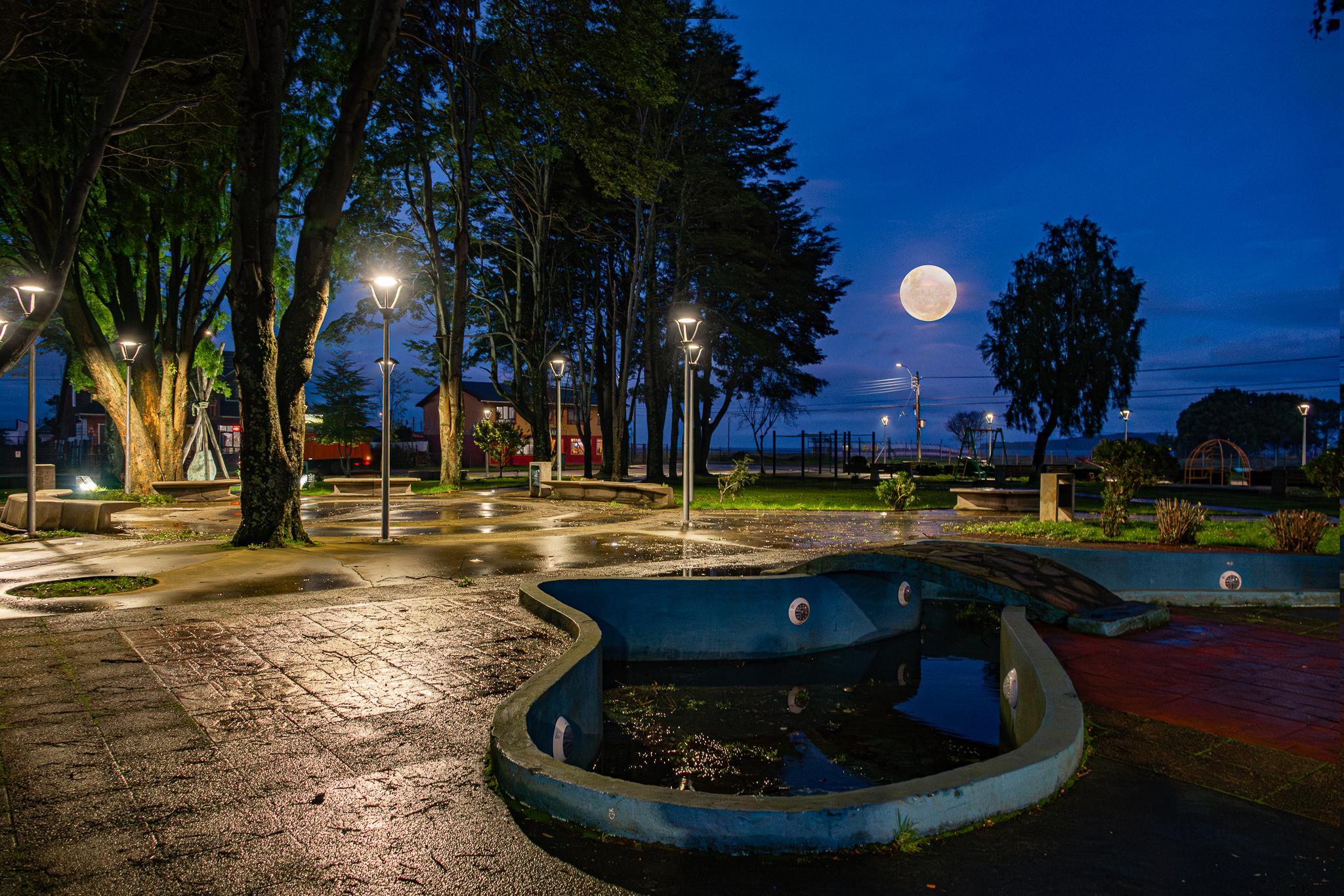 Plaza de Queilen en Queilen, Chiloé, Sur de Chile