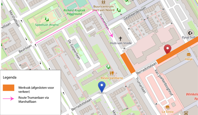 Start werkzaamheden Trumanlaan
