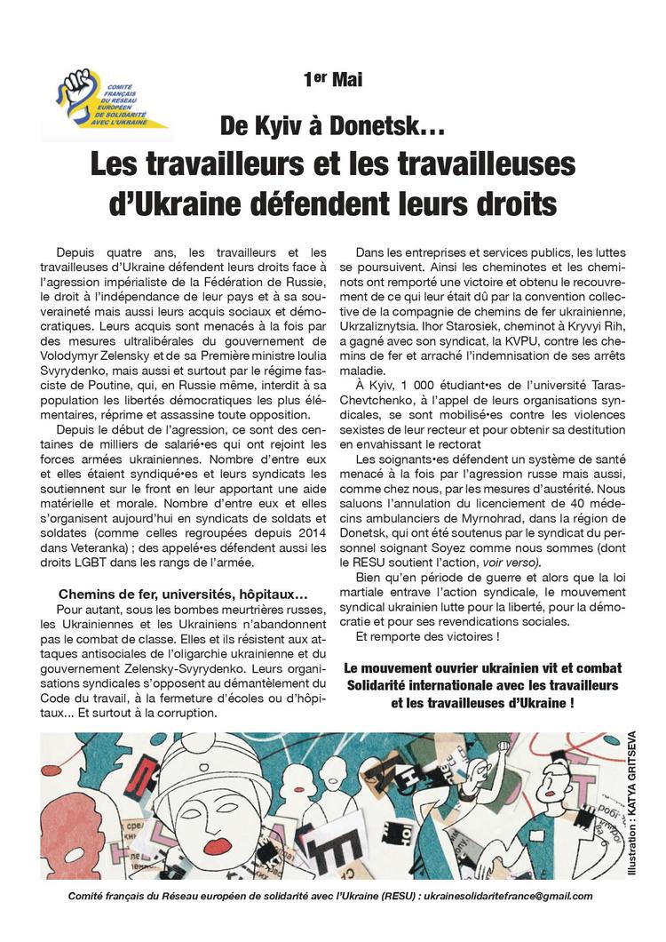 1er mai en Ukraine : les travailleurs défendent leurs droits
