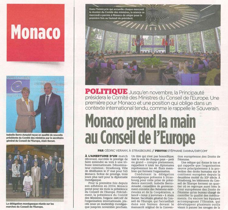  Monaco prend la main au conseil de l'Europe