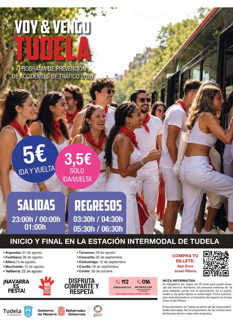 Tríptico informativo Voy y Vengo Tudela 2026