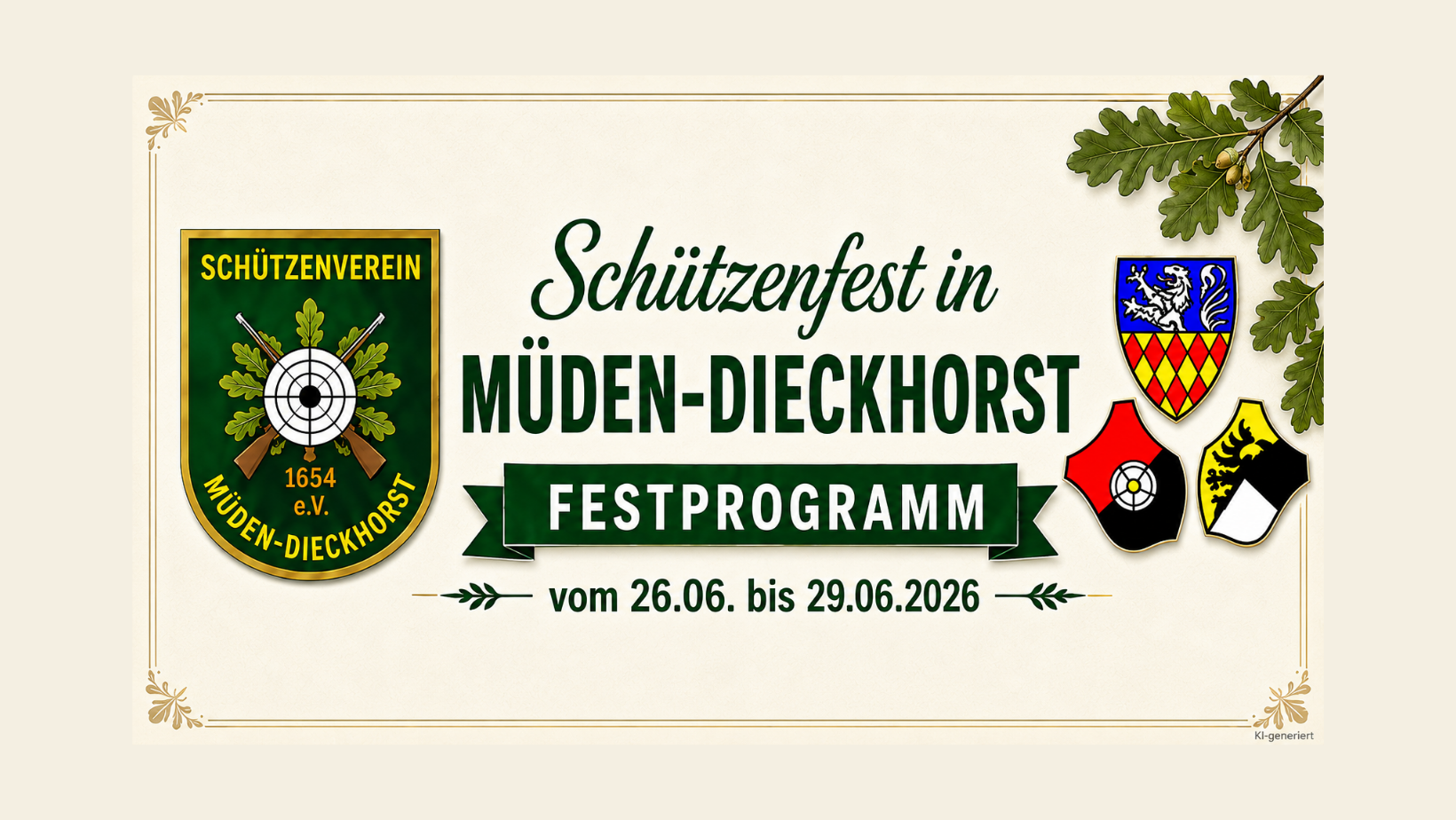 Schützenfest 2026 in Müden-Dieckhorst (Festprogramm)