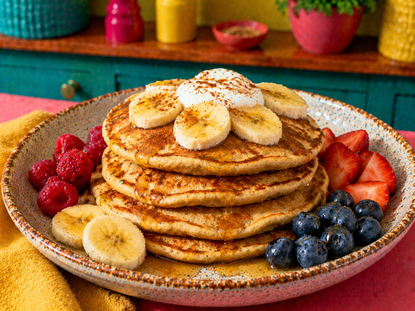 Pancakes proteines banane & cannelle