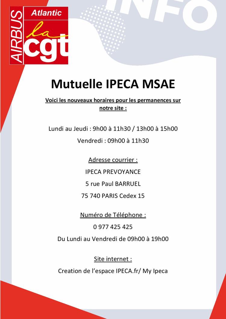 Permanence IPECA/MSAE sur notre site