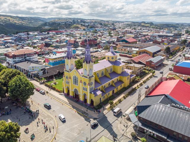 Iglesia San Francisco en Castro, Chiloé, Sur de Chile