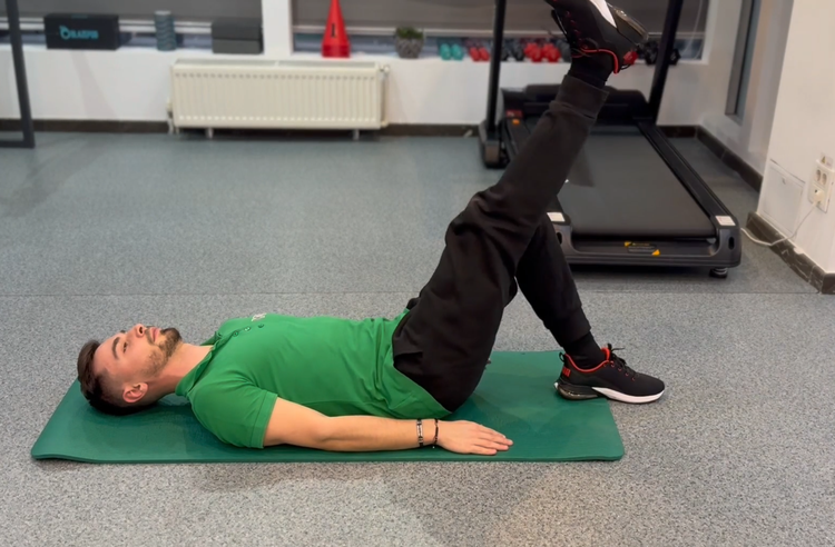 #10 Ridicare picior întins (control lombar) (Straight Leg Raise – SLR)