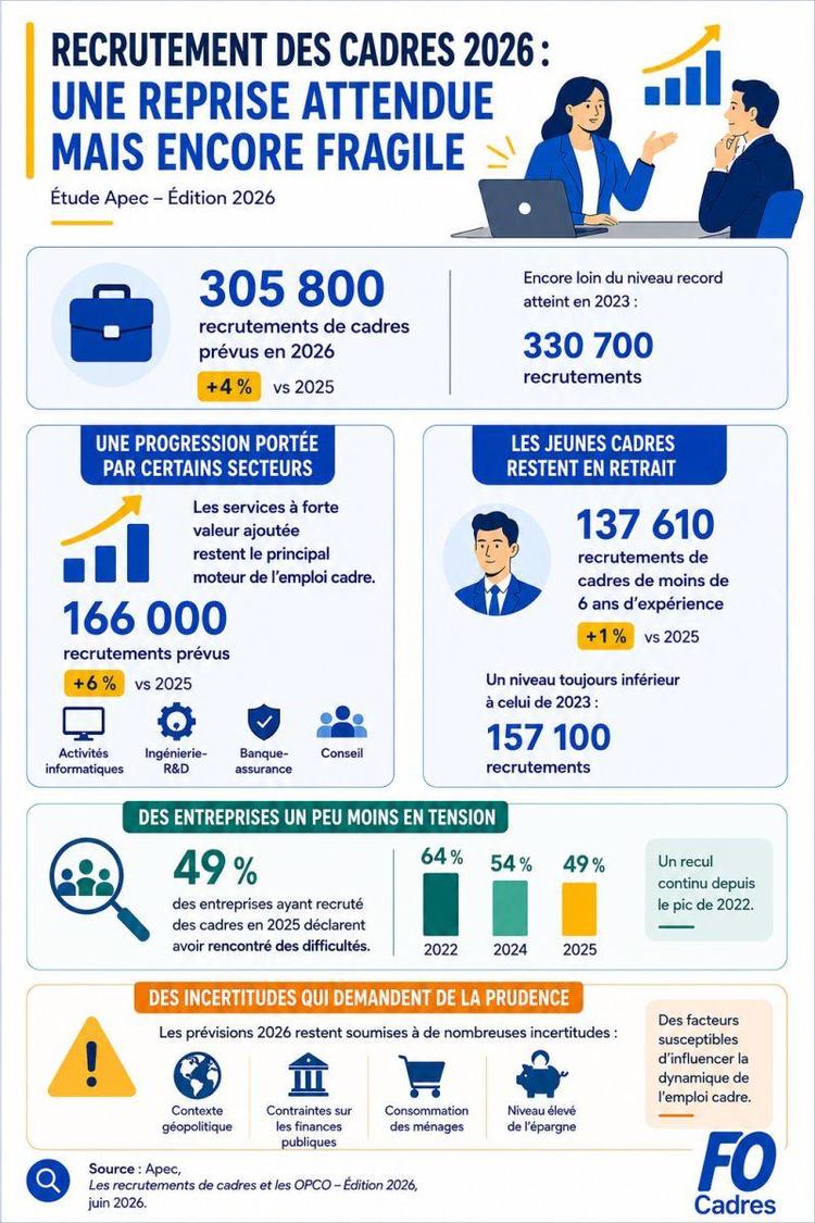 💼 Recrutement des cadres : un rebond attendu en 2026… mais encore fragile