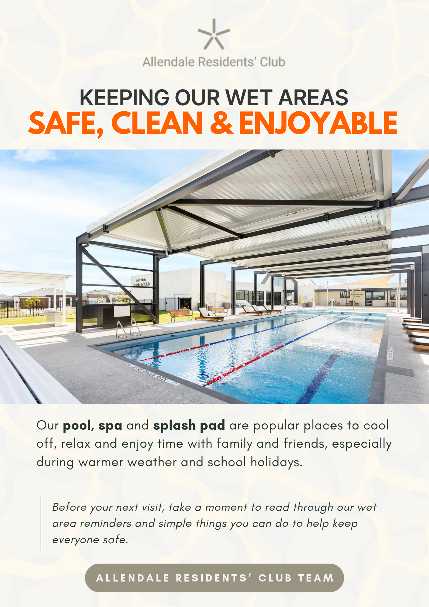 Keeping Our Wet Areas Safe, Clean & Enjoyable