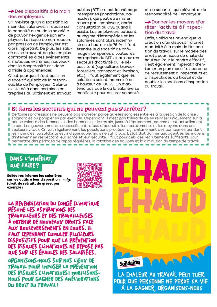 Un congé climatique ? Adaptons le Code du Travail !