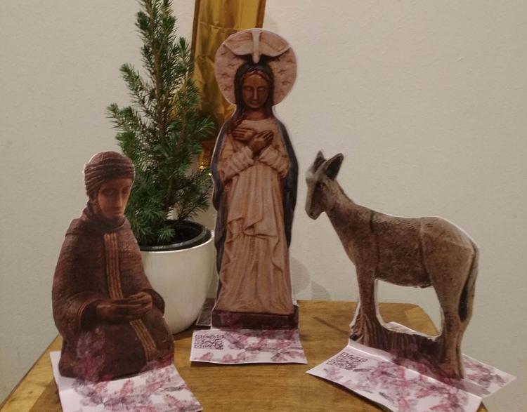 Maria mit Josef und dem Esel - die Aufsteller zum selber Basteln