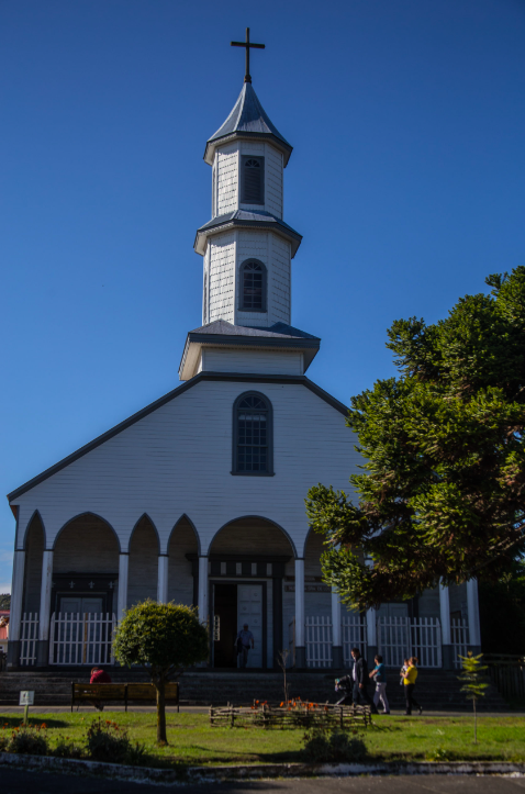 Iglesia de Dalcahue en Dalcahue, Chiloé, Sur de Chile