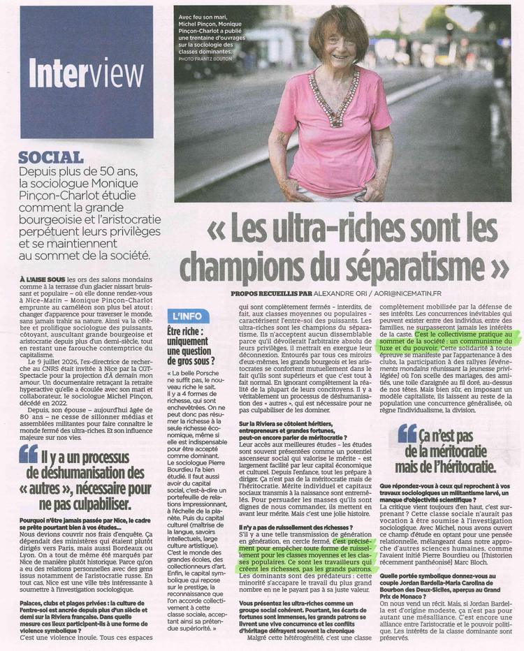 " Les ultra-riches sont les champions du séparatisme"