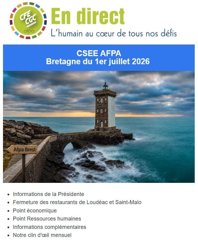 En direct du CSE Bretagne du mois de juin qui s'est tenu le 1er juillet  2026