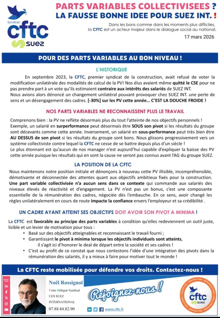 Parts Variables Collectivisées