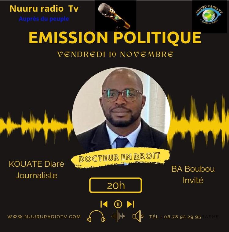 émission politique-10/11/23-invité Dr BA boubou partie-01