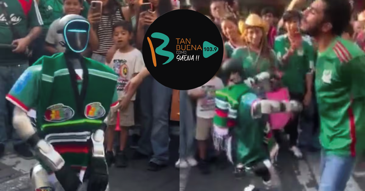 Robot con playera de México deja en ridículo a joven durante competencia de baile