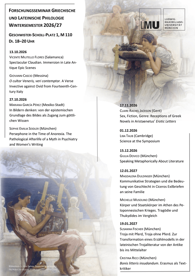 In Bildern denken. Von der epistemischen Grundlage des Bildes als Zugang zum göttlichen Wissen UND Persephone in the Time of Anorexia. The Pathological Afterlife of a Myth in Psychiatry and Women’s Writing