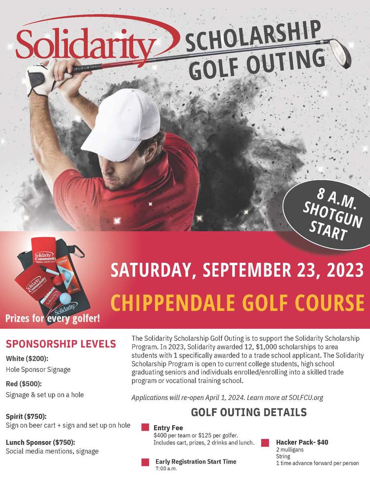 Solidarity Scholarship Golf Outing, Sept. 23