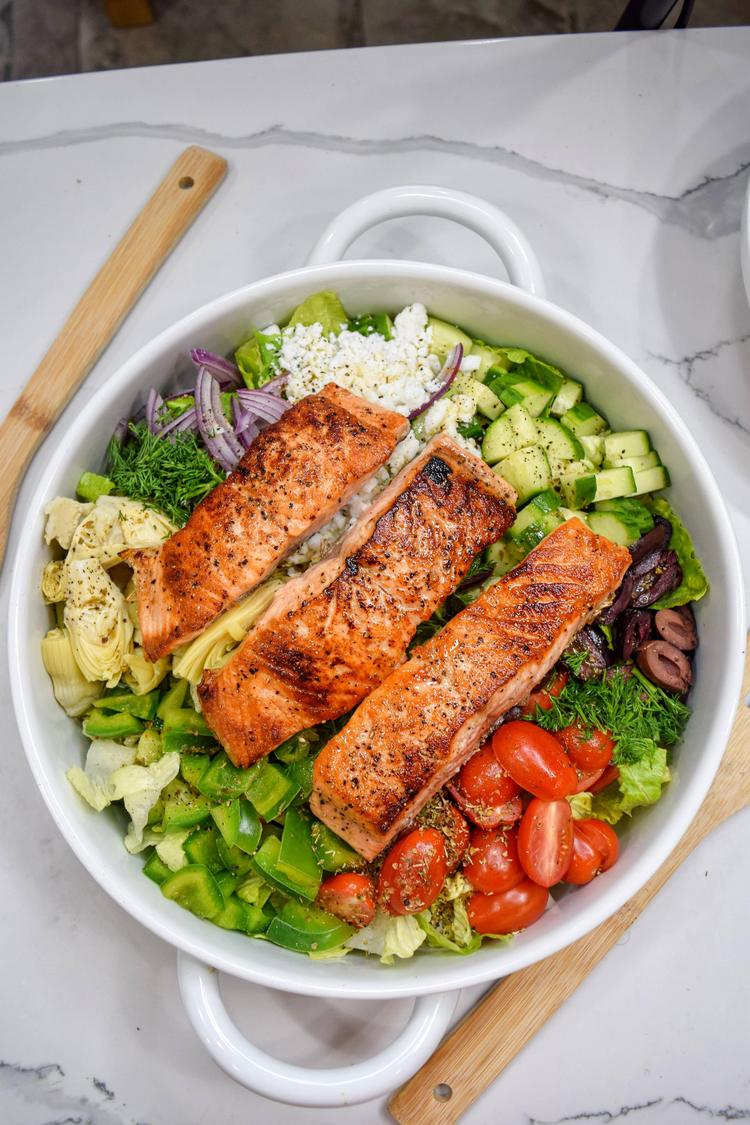 Greek Salmon Salad + Greek Vinaigrette