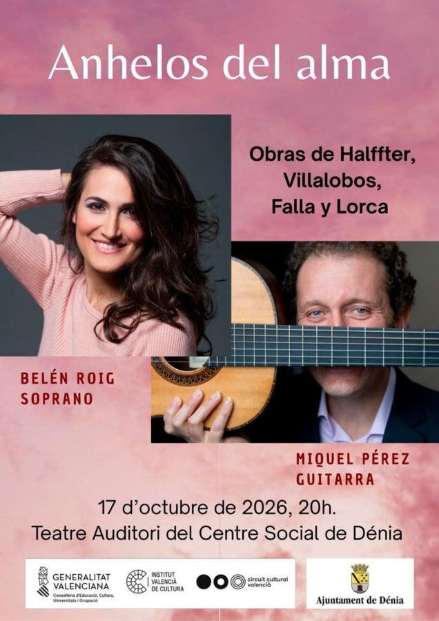 Dénia acoge ‘Anhelos del Alma’, un recorrido musical entre Latinoamérica y las canciones populares de Lorca