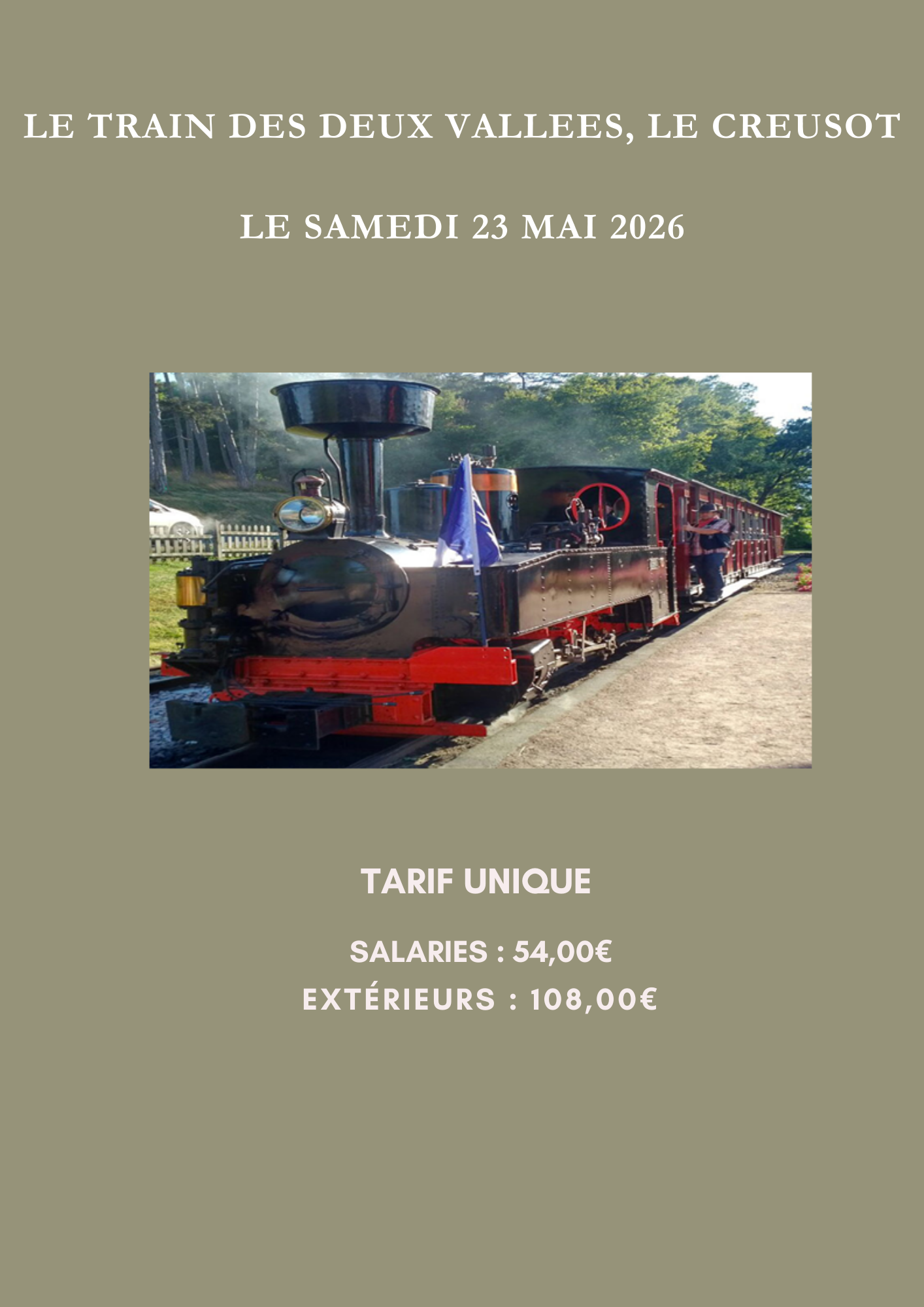 LE TRAIN DES DEUX VALLEES, LE CREUSOT  le samedi 23 mai 2026