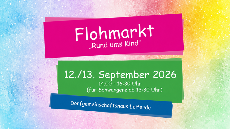 Ankündigung: Flohmarkt "Rund ums Kind" Leiferde am 12/13.09.2026