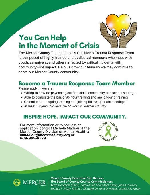 Join Mercer County - Traumatic Loss Coalition’s Trauma Response Team