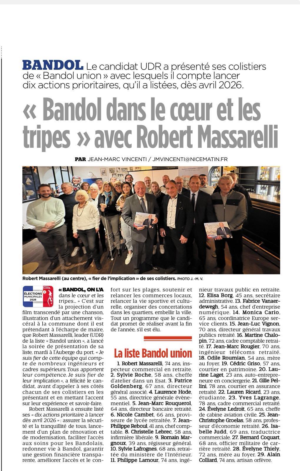 Article VAR MATIN PRÉSENTATION DE LA LISTE