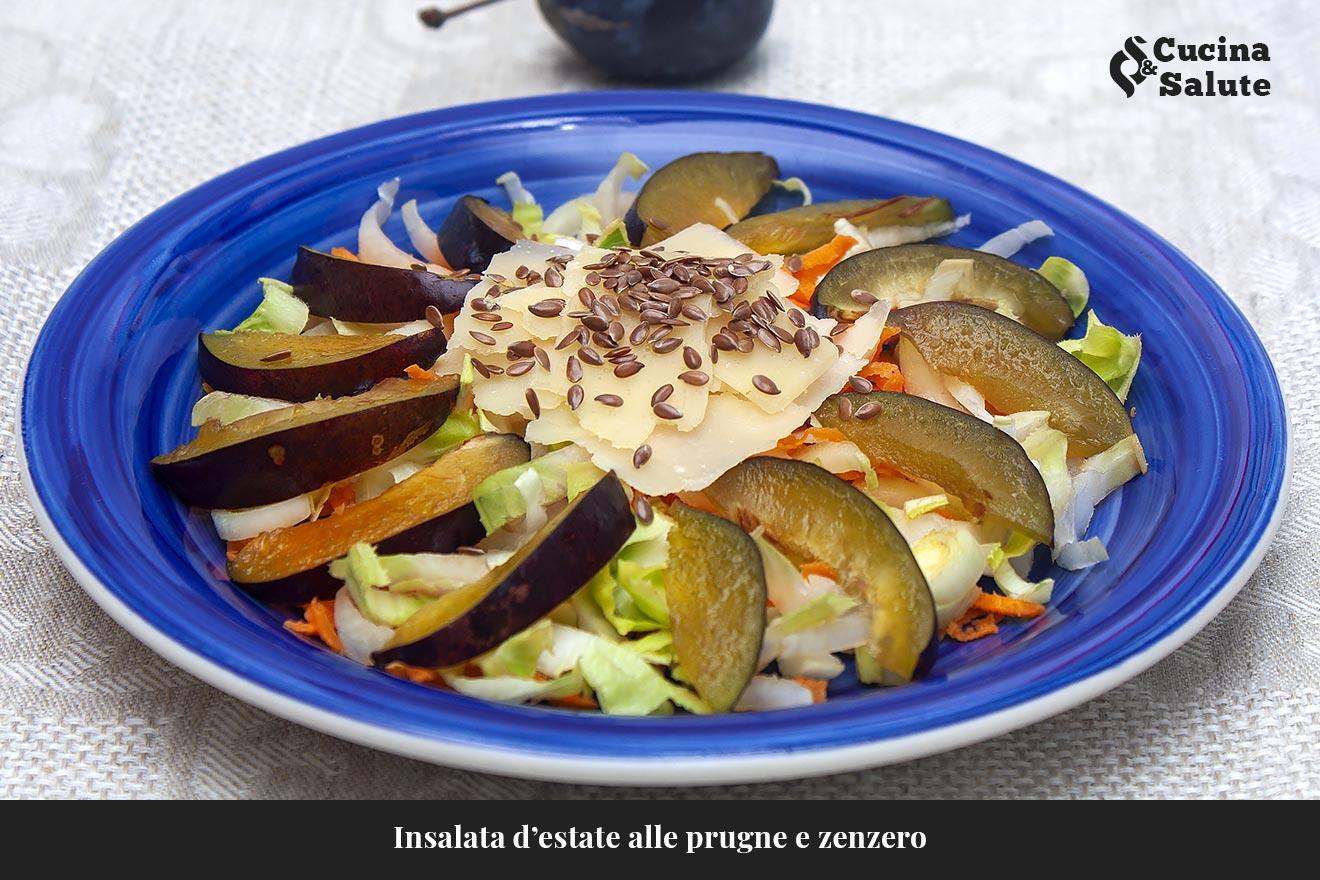 Insalata d’estate alle prugne e zenzero 