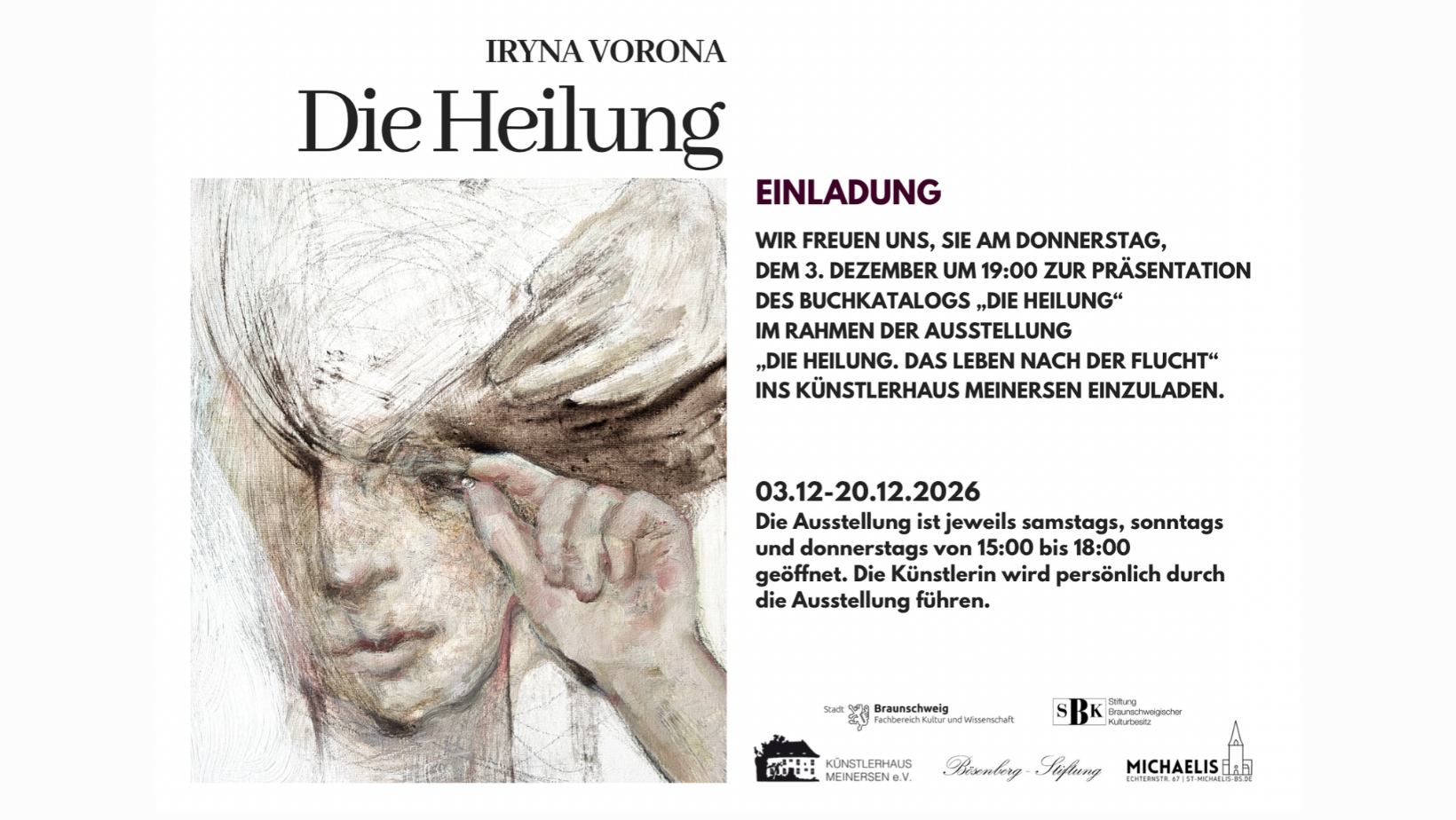 Präsentation des Buchkatalogs „Die Heilung“ der Künstlerin Iryna Vorona am 03.12.26